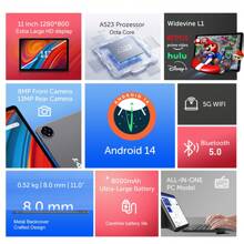 XGODY Android 14 Tablet 11 Inch 16GB+256GB 5G Wi-Fi 8-Core Dual Camera 13MP 8000mAh HD - Grey - View 3