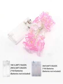 1 件 10/20/30 LED 粉色/紫色/蓝色樱花灯串，LED 花环灯，电池供电，适用于节日、婚礼、室内、卧室、花园、派对、生日、庆典装饰