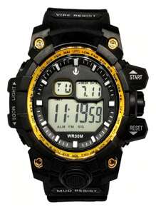 Waterproof Digital Men's Watch Necklace Bracelet And Pendant Silver Kit - Gold - View 2
