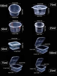 50buc/100buc 25ml/50ml/75ml/100ml Cutie pentru condimente de unică folosință Dozator de sos Dozator de fructe de lămâie Dozator de fructe Congelator God Takeaway Cutie de ambalare de sos de unică folosință Cutie mică, petrecere de Crăciun Decor de Crăciun Decoratiuni de Crăciun Cadouri și decorațiuni de Crăciun S Reducere - Culoare transparentă - Vizualizare 11