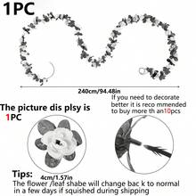 1 件/3 件丝绸玫瑰藤人造花假绿叶植物情人节新娘花束春秋季装饰婚礼花瓶适用于家庭、餐厅、卧室、厨房、房间装饰、节日生日派对配件、户外花园装饰 - 玫粉色 - 查看 2