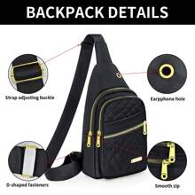 SHEIN X Milania Crossbody Small Sling Backpack Sling Bag For Women Men, Chest Bag Daypack Crossbody For Travel Sport Running Hiking