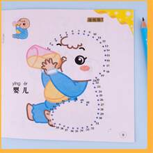 1 Set Of 8pcs, 16 Pages/Book Number Tracing Coloring Books, Cartoon Drawing Painting Book For Kids Back To School,Back To School,School Supplies