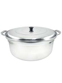 Arrocera de aluminio con tapa de 30 cm. Ideal para cocina, resistente, práctica. - Gris Claro - Ver 1