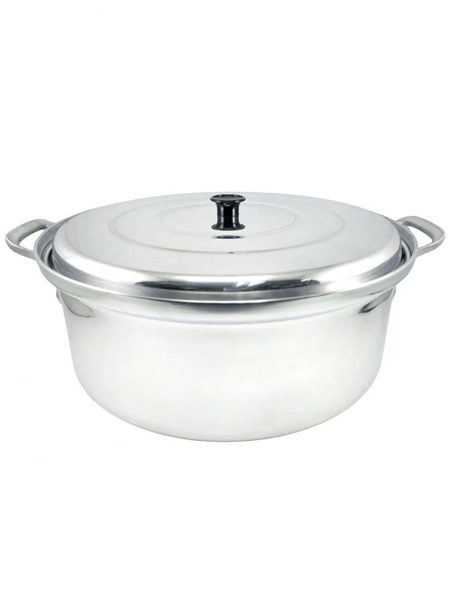 Arrocera de aluminio con tapa de 30 cm. Ideal para cocina, resistente, práctica. - Gris Claro - Ver 1