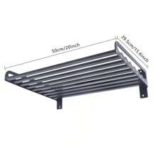 OUKANING Wall Mount Kitchen Microwave Oven Bracket Storage Cooker Holder Shelf Rustproof - 黑色 - 查看 3