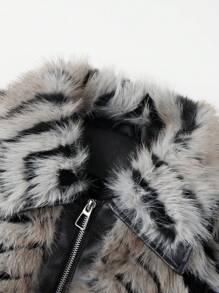 Chaqueta bomber de calle para mujer Giolshon de longitud corta, forrada de borreguito, con cierre de cremallera para un look de fiesta y capas para el otoño/invierno con estilo - Negro - Ver 9