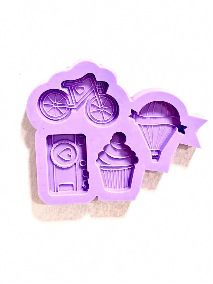 R607 Khuôn silicon Mặt dây chuyền Appliques Nhựa trang trí các loại - Màu tím - Xem 1