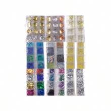 Nail Art Decoration 18 Types Of Colorful Rhinestone Case Beauty - 米色 - 查看 2
