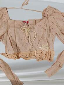 Laser Blouse Long Sleeve Thin Imported - 卡其色 - 查看 2