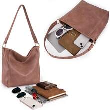 Montana West Purses For Women Shoulder Purses And Handbags Hobo Bags For Women - Một màu hồng đậm - Xem 3