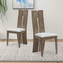 Dining Chair Set Of 2 MDF, Sponge .PU Leather Upholstered Cushion Seat Wooden Back Side Chairs Wood Armless Dining Chairs With High Back.