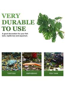1Pc Leaf Turtle Back Leaf Simulation Aquatic Plant Reptile Plant Aquarium Fish Tank Landscape Simulation Rattan Leaf Home Decoration