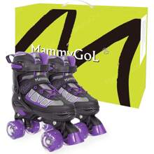 Roller Skates For Kids Boys Girls, Adjustable Quad Skates With Light Up Wheels For Toddler Little Kids Ages 6-12, Beginners Outdoor Sports - Purple - View 7