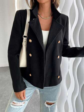 Fashionable Double Breasted Women Jacket