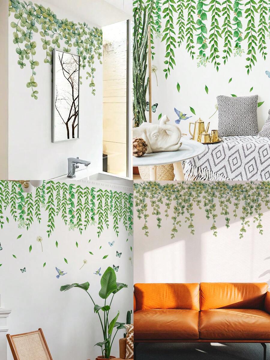 Bộ nhãn dán tường in hình Vine - màu xanh lá - Xem 1