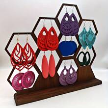 9pairs/Set Colorful Wooden Pendant Earrings, Elegant And Simple Style Earrings For Fall And Winter