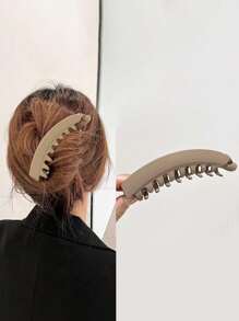 4 件女士多色大号磨砂香蕉扭发夹后脑勺高端无痕竖夹高马尾发夹发饰适合日常休闲使用，发夹，发夹爪夹