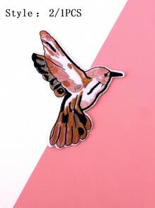 2pcs Bird Pattern Embroidered Patch, Cartoon Animal Shape Iron On Applique, DIY Embroidery Badge, Heat Transfer Sticker - Multicolor - View 7