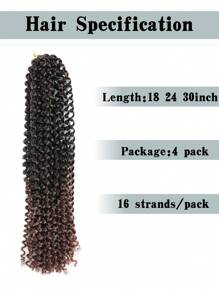 Passion Twist Hair 18/24/30/36 英寸，4 件装水波钩针发，长波西米亚卷发编织发，适用于 Passion Twist 钩针发，钩针辫，弹簧扭结钩针辫子接发 - 漸層棕色 - 查看 5