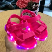 Evolution LED Children's Sandals For Boys And Girls - 玫紅色 - 查看 4