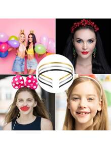 30/24/12 piezas de diademas de metal liso, marco de diadema DIY, diademas delgadas a granel para hombres y mujeres, accesorios para el cabello, diademas de color negro, plateado y dorado