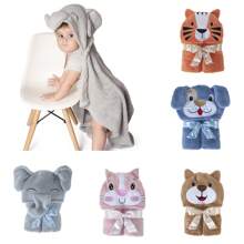 Rain of Love Baby Baby Blanket With Hood Animal Tiger Elephant And Bear - Xám - Xem 2