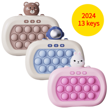 2024 Upgraded Fast Push Bubble Game With 13 Keys, Pop Game Cute Fidget It Game Handheld Light-Up Fidget Toy For Kids & Adults, Enhances Cognitive Skills With Crisp Audio & Precision Control, Perfect Gift For, Christmas & Birthdays (Unicorn Rabbit)(Battery Not Included | Red & Green Light Random)