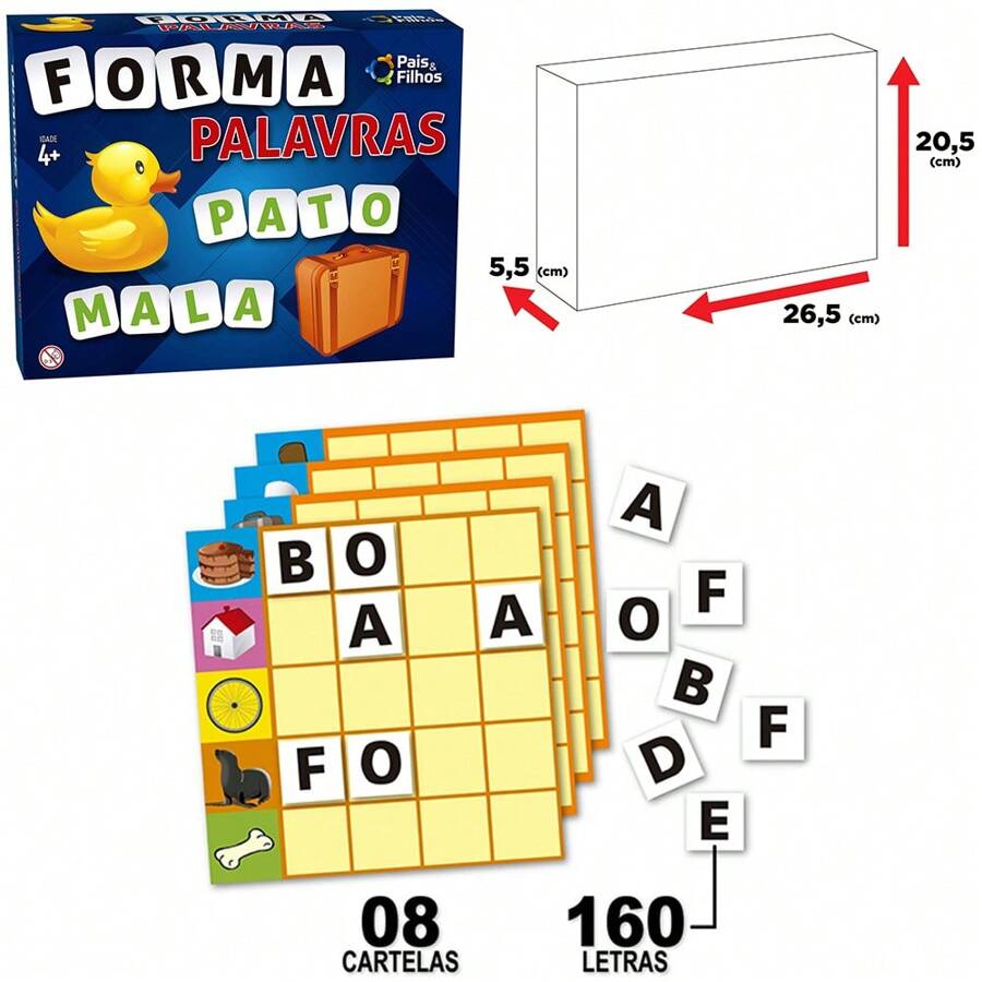EDUCATIONAL GAME FORMING WORDS WITH 160 LETTERS AND 8 CARDS - 彩色 - 查看 1