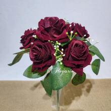 Pink Velvet Bouquet Artificial Flower For Wedding Decoration, Arrangements, Decorating Parties And Home - Redwood - View 2