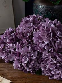 MEHELANY 1朵逼真的丝绸绣球花装饰，高品质人造花，适合DIY婚礼花束、派对、家居、厨房、花园、酒店、办公室等场合，也非常适合情人节、母亲节、返校装饰、DIY花环等春季节日，以及作为礼物赠送。 - 漸變紫 - 查看 3