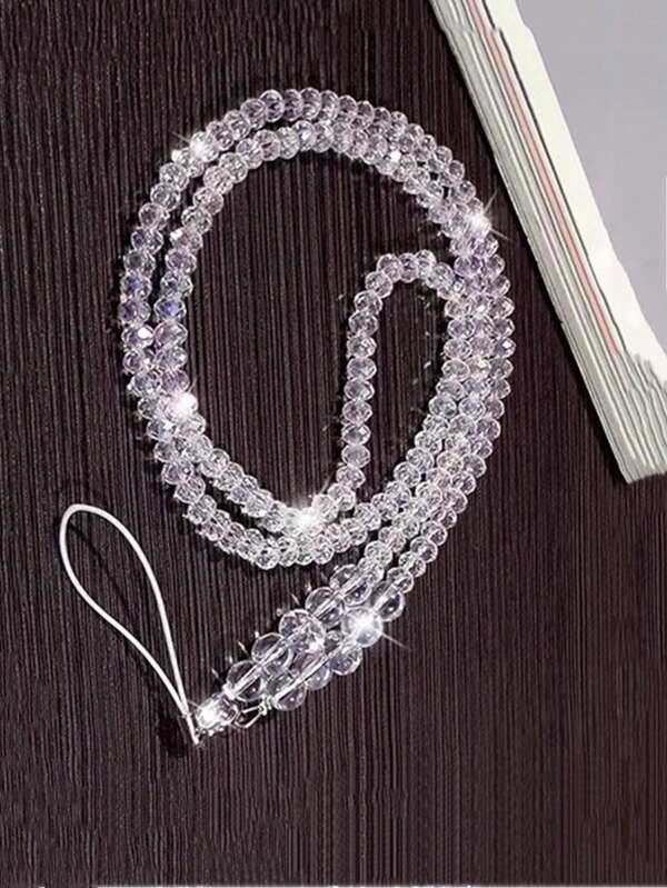 Rhombus Crystal Transparent Minimalist Luxurious Phone Lanyard Gifts For Mother, Family, Friends, Birthday, Holiday Phone Charm, Phone Chain