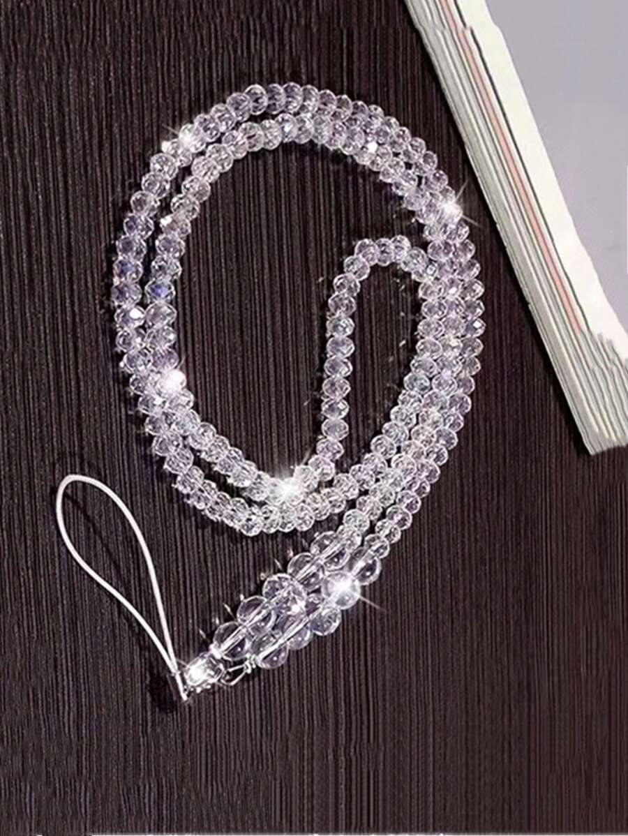 Rhombus Crystal Transparent Minimalist Luxurious Phone Lanyard Gifts For Mother, Family, Friends, Birthday, Holiday Phone Charm, Phone Chain
