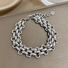 1 chiếc vòng tay bằng thép không gỉ kiểu cổ điển, vòng tay tennis mạ vàng dành cho nữ, thích hợp để đeo hàng ngày, dự tiệc, sinh nhật, Giáng sinh và các dịp khác. - Nhiều màu - Xem 14