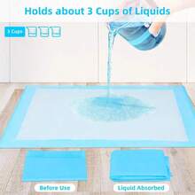 50 片狗尿垫特大号 17.7 英寸 X 23.6 英寸，训练小狗尿垫，超强吸水防漏，一次性宠物尿垫和便盆垫，适用于狗、幼犬、小狗 - 藍色 - 查看 9