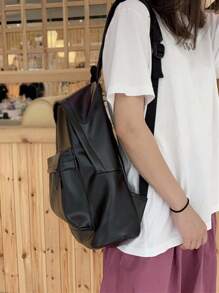 Black Backpack, Waterproof & Portable, Suitable For Travel, Work, Gym, Outdoor, Casual Nylon Design, Fit For Students, Men, College Students, Teenagers, High School, University Essential - Black - View 4