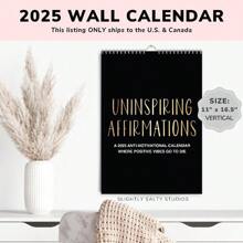 Calendario de pared sarcástico desmotivador del 2025, Regalo en plan broma de amigo invisible para mujeres, hombres, mejores amigos y compañeros de trabajo, Navidad - Multicolor - Ver 6