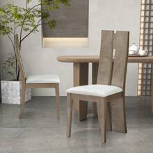 Dining Chair Set Of 2 MDF, Sponge .PU Leather Upholstered Cushion Seat Wooden Back Side Chairs Wood Armless Dining Chairs With High Back.