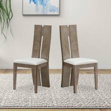 Dining Chair Set Of 2 MDF, Sponge .PU Leather Upholstered Cushion Seat Wooden Back Side Chairs Wood Armless Dining Chairs With High Back.