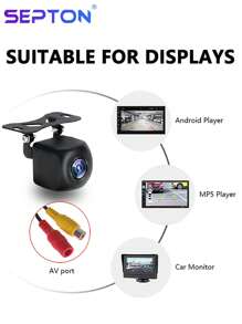 1 件 SEPTON 防水汽车后视摄像头 AHD 倒车摄像头 170 度广角夜间版车载摄像头 - 黑色 - 查看 2