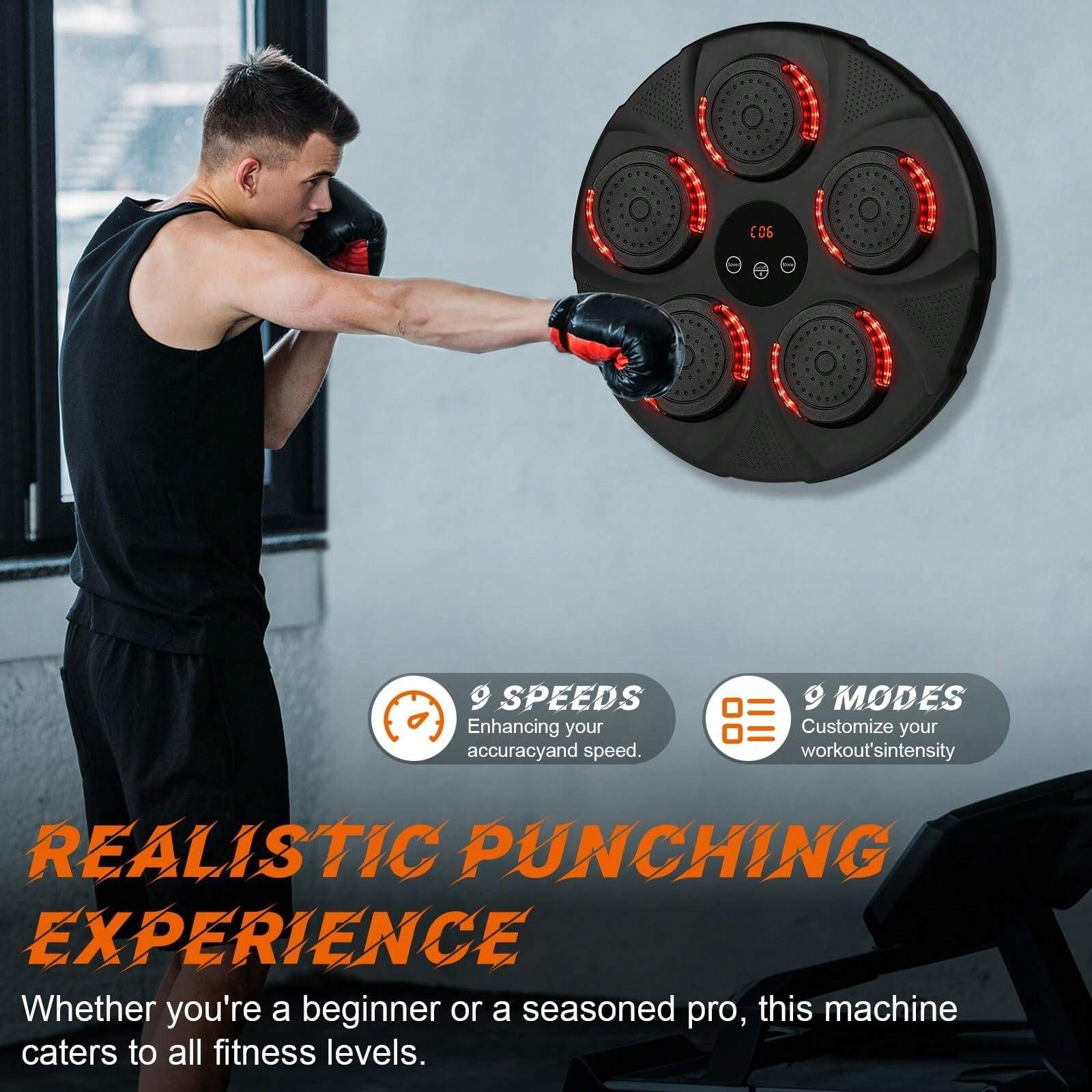 Machine Boxing Smart Music Boxing Machine With Gloves, Wall Mounted Bluetooth Boxing ...