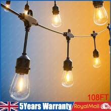 OYAJIA LED Outdoor String Lights, 98FT Festoon Lights Mains Powered E27 Garden String Lights With 30 1W E27 Plastic Bulbs, IP65 Waterproof Commercial Festoon Lighting Outside, 2700K Warm White - Warm White - View 1