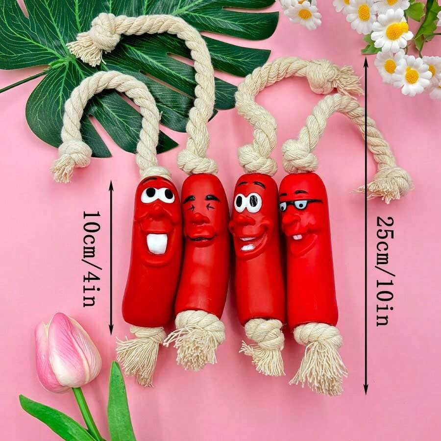 1/3/4 Sections Pet Toy Sausage Chew Toy, Funny Novelty Interactive Toy