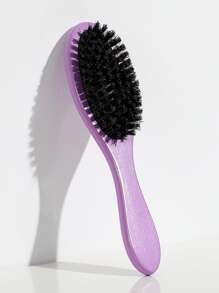 1pc Oval Shaped Purple Wood Hair Brush, Suitable For Daily Hairstyle Care,Hair Brush,Comb,Hair Tools,Hair Products And Accessories For Barber Salon Beauty Travel Essentials