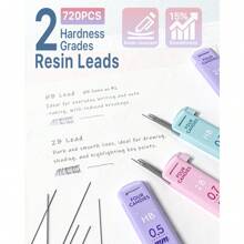 0.5 &0.7 Mm Mechanical Pencil Set, 6PCS Cute Mechanical Pencils With 360PCS Leads, 3PCS Pastel Erasers And 9PCS Eraser Refills, Aesthetic Pencils For Girls Writing - 0.5&0.7 - 查看 3
