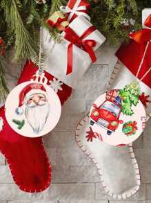 10/30 件圣诞节手工木片饰品、DIY 彩绘木吊坠、家居装饰、圣诞节