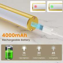 2 包电池供电的图片灯，带遥控器的壁灯，3 种颜色模式和可调光经典艺术灯，适用于绘画、画廊、墙壁、飞镖靶、卧室，带定时器金色花园装饰，户外花园照明，适用于小径、庭院、露台 - 金色 - 查看 4