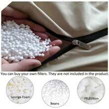 Bean Bag Chair Cover(No Filler) Soft Faux Fur Stuffed Animal Bean Bag Storage, 7FT Fluffy Plush Bean Bag Chair Cover Washable, Comfy Bean Bag Chairs For Adults Kids Teens - màu đen - Xem 3