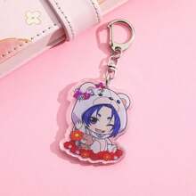 1 móc khóa ba lô bằng thép không gỉ và acrylic màu xanh dễ thương Anime, quà tặng ngày lễ Halloween - Xem 5