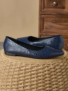 女士舒适尖头一脚蹬格子平底鞋，巧克力棕色，适合户外、派对、休闲穿着